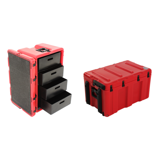 4-Drawer-Mobile-Medical-Case-(Red) -- MC-4D-RD